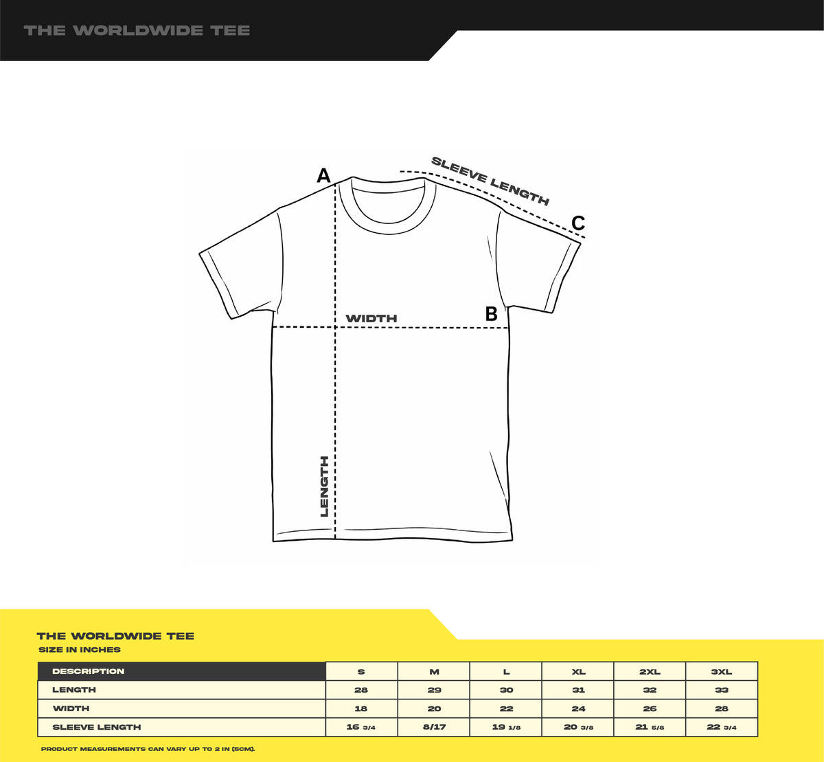 The World TEST size guide